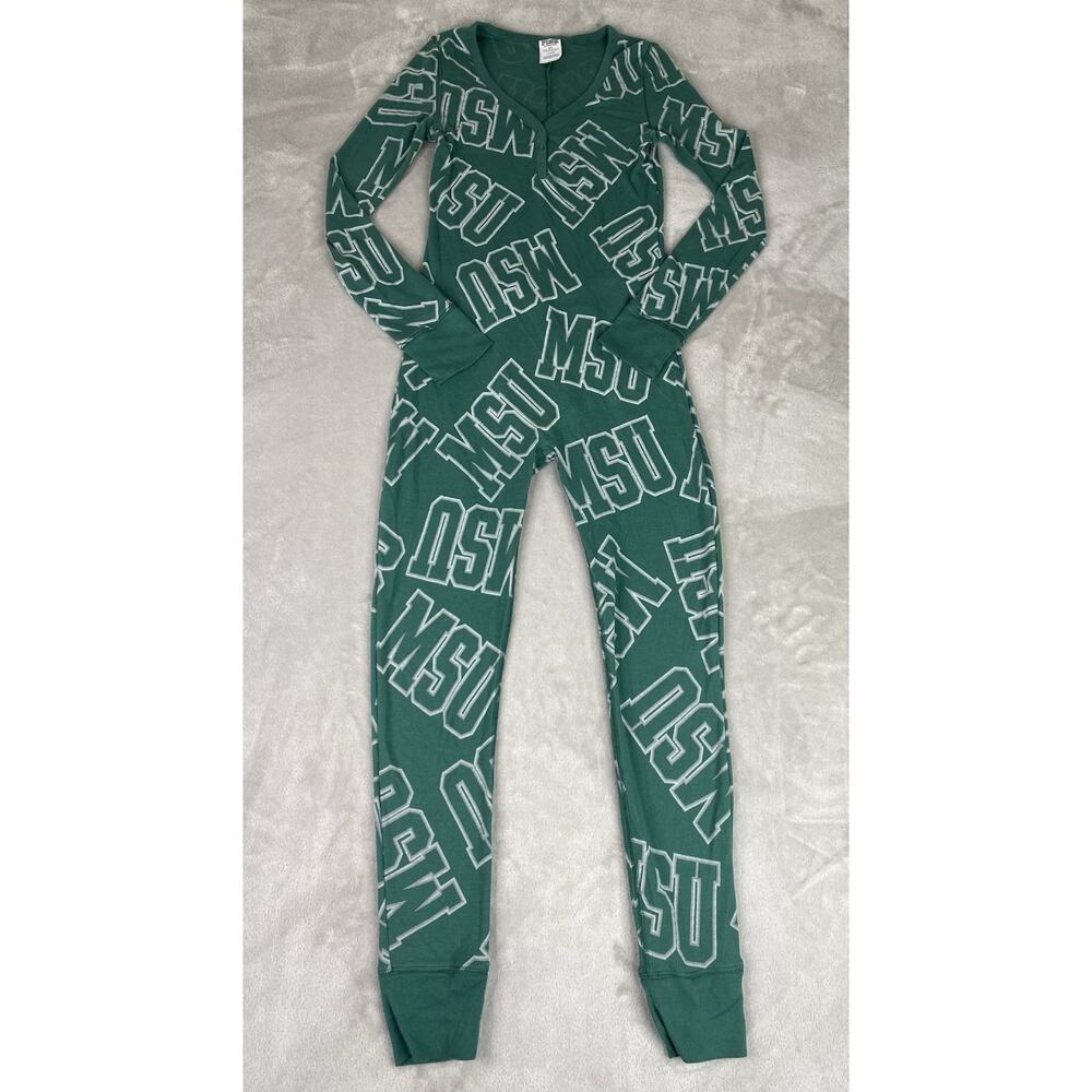 PINK Victoria’s Secret College Michigan State "MSU" Pajama Green White WMNS S